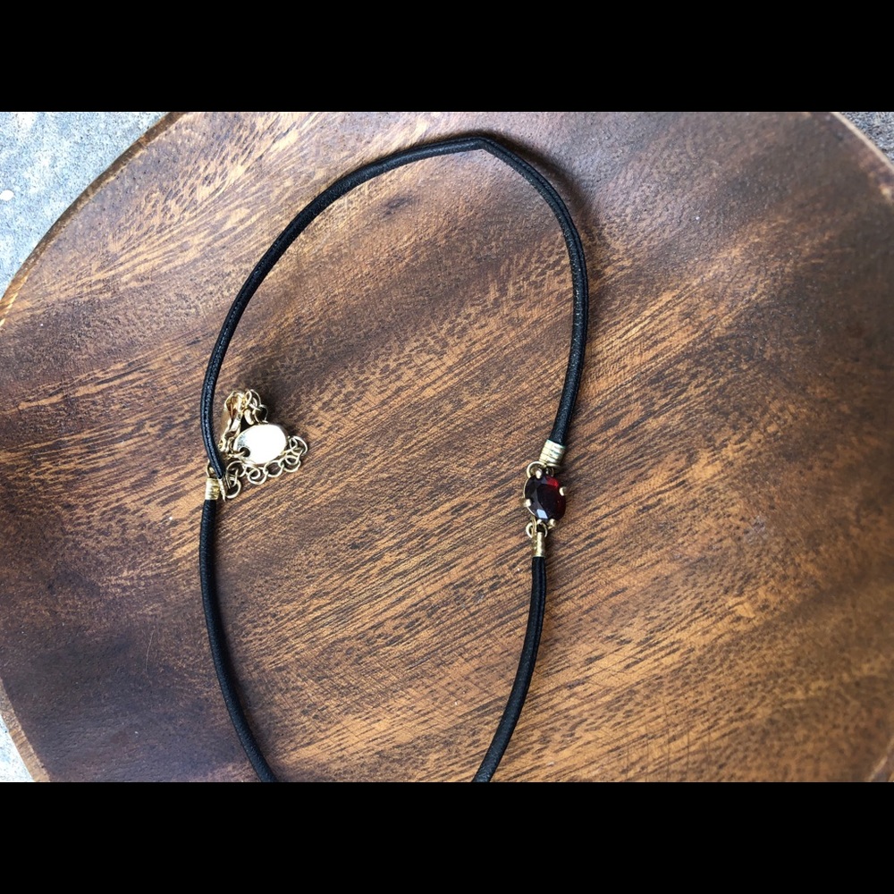 Black leather choker